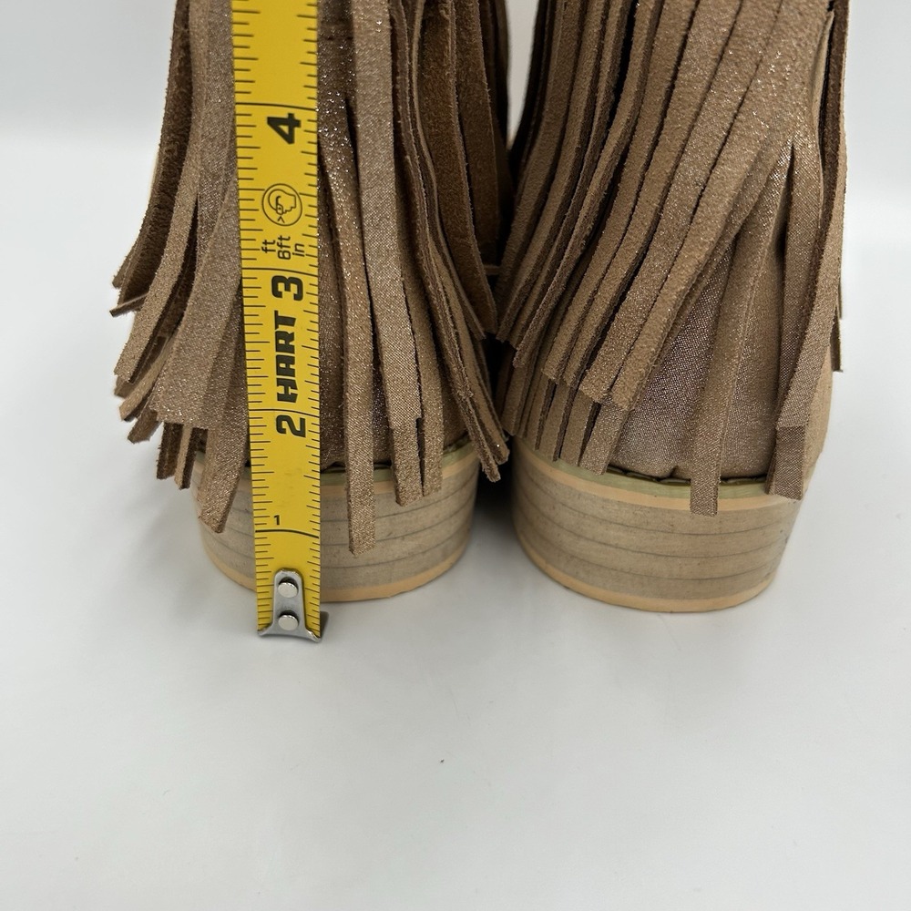 A Bear Co Fringe Western Boots‎ Beige Size 12 - Picture 6 of 9
